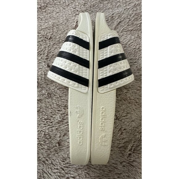 Adidas Adilette Mens Sport Sandals Slides Flip Flops Size 4 White Black 280648 - Picture 8 of 16